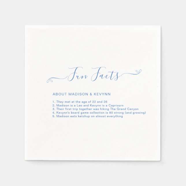 Fun Facts | Blue Wedding Napkins Serviette (Vorderseite)