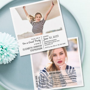 Fun facts graduation faire-part 2 photo moderne