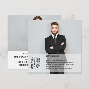 Fun facts graduation faire-part 2 photo moderne