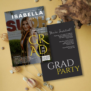 Fun Facts   Magazine Cover Foto Graduation Party Einladung