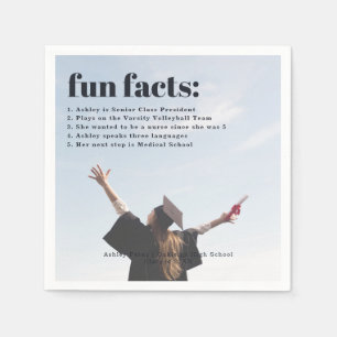 Fun Facts   Modern Simple Foto Overlay Napkins Serviette