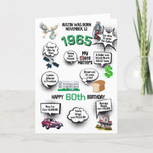 Fun Facts Né en 1965 Carte Anniversaire