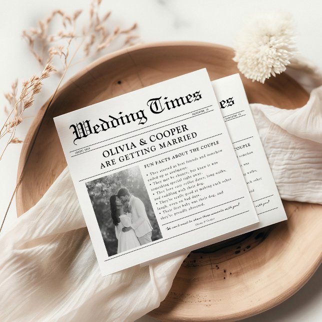 Fun Facts Newspaper Wedding Serviette (Von Creator hochgeladen)