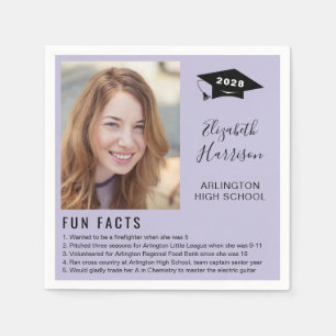 Fun Facts Photo Purple Graduation Serviette