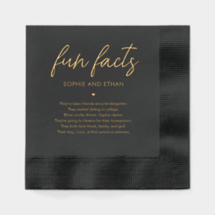 Fun Facts serviettes pour Mariage et Fête des mari