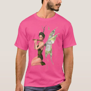 Fun Fairy T-Shirt Frau Elf Fairy Playing Flute Abb
