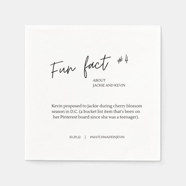 Fun Fakt #1 Hochzeitcocktail Napkins Serviette (Vorderseite)