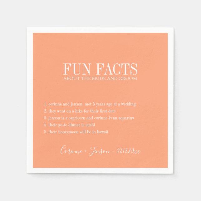 Fun Fakten Cantaloupe Peach Serviette (Vorderseite)