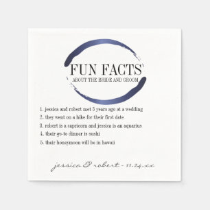 Fun Fakten Moderne blaue Pinselstriche Personalisi Serviette