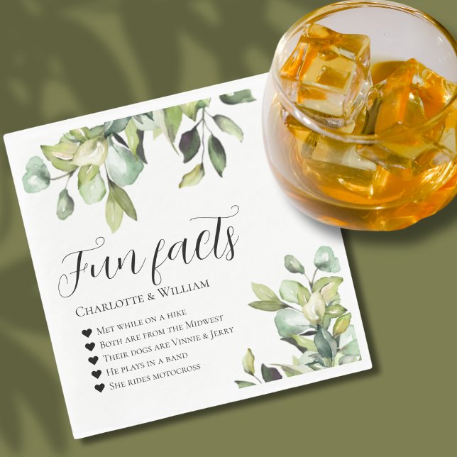 Fun Fakten Neuauflage Grüne Botanische Hochzeit Serviette (Von Creator hochgeladen)