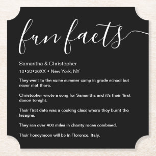 Fun Fakten Personalisiert Schwarz und Weiß Untersetzer