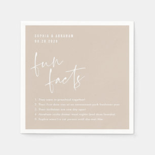 Fun Fakten über das Paar Sandy Beige Wedding Serviette
