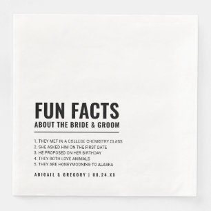 Fun Fakten über die Braut + Groom Hochzeit Serviette