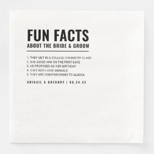Fun Fakten über die Braut + Groom Hochzeit Serviette