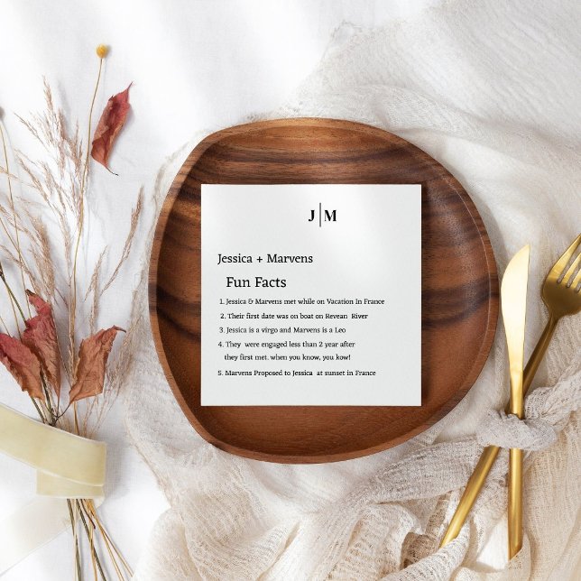 Fun Fakten über die Neuauflage Moderne Hochzeit Serviette (Von Creator hochgeladen)