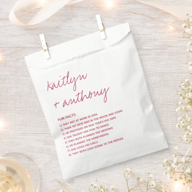 Fun Fakten über die neuerdings moderne Hochzeit Geschenktütchen (Ausgeschnitten)