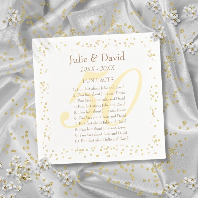 Fun Fakten zum 50. Hochzeitstag Serviette (50th Wedding Anniversary Fun Facts Paper Napkins)
