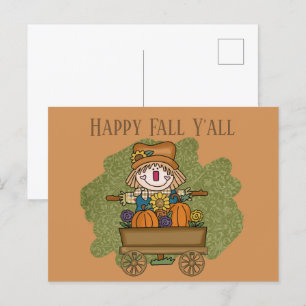 Fun Fall Saisonskarektur fügen Text Postkarte