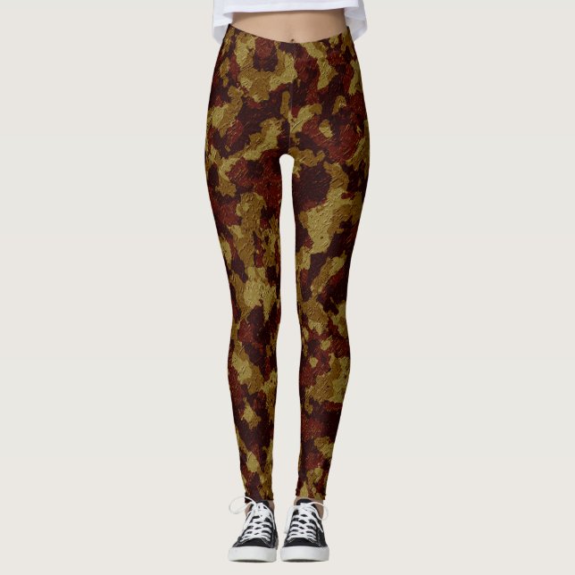 Fun Fall Woods Camouflage Muster Leggings (Vorderseite)
