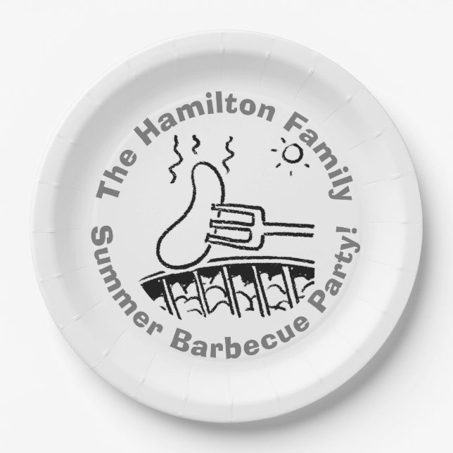Fun Family Barbecue Pappteller (Vorderseite)