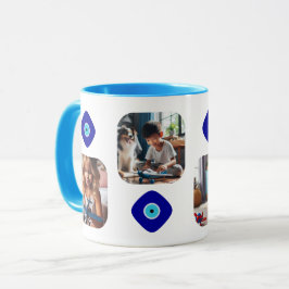Fun Family Fotos, Diamond Blue Evil Eye Artwork Tasse