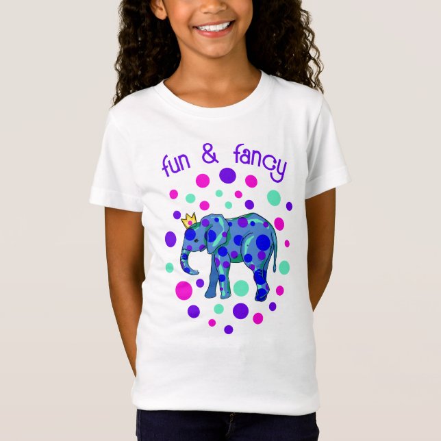Fun & Fancy Elephant Girl's T-shirt (Devant)