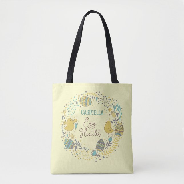 Fun farbenfroh frohe Ostereier Jagd Tasche (Vorderseite)