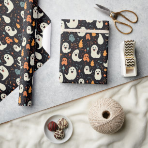 Fun farbenfrohe Geister Halloween Geschenkpapier