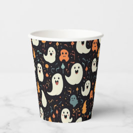 Fun farbenfrohe Geister Halloween Pappbecher