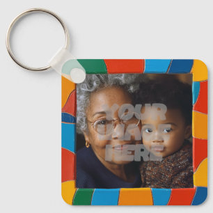 Fun farbenfrohe Mosaikgrenzen für Ihre Fotos Schlüsselanhänger