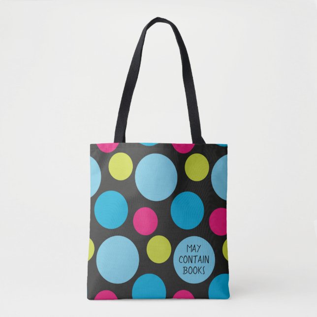 Fun farbenfrohe Punkte Muster Hot Pink Türkis Blau Tasche (Vorderseite)