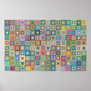 Fun farbenfrohe Retro Tiles Muster Poster