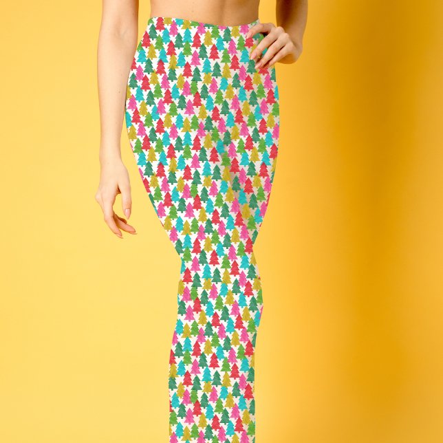 Fun farbenfrohe Weihnachtsbaummuster Leggings (Von Creator hochgeladen)