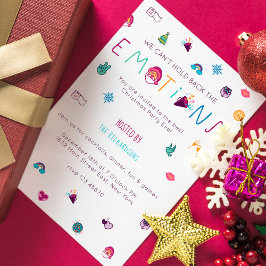 Fun farbenfrohe Weihnachtsfeier Emoji Party Feiertagskarte