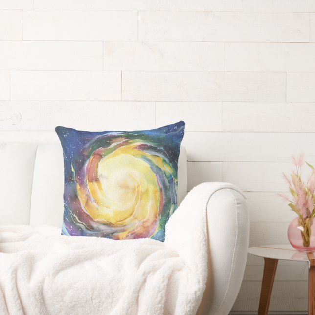 Fun farbenfroher Glactic Swirl Kissen (Liege)