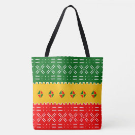Fun farbiges rotes Gold und grünes Tribal Muster Tasche