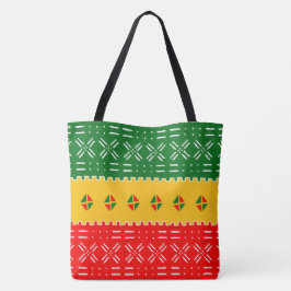 Fun farbiges rotes Gold und grünes Tribal Muster Tasche