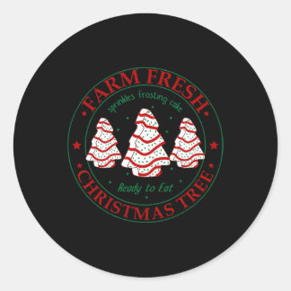 Fun Farm Frische Weihnachtsbaumkuchen Familie Xmas Runder Aufkleber