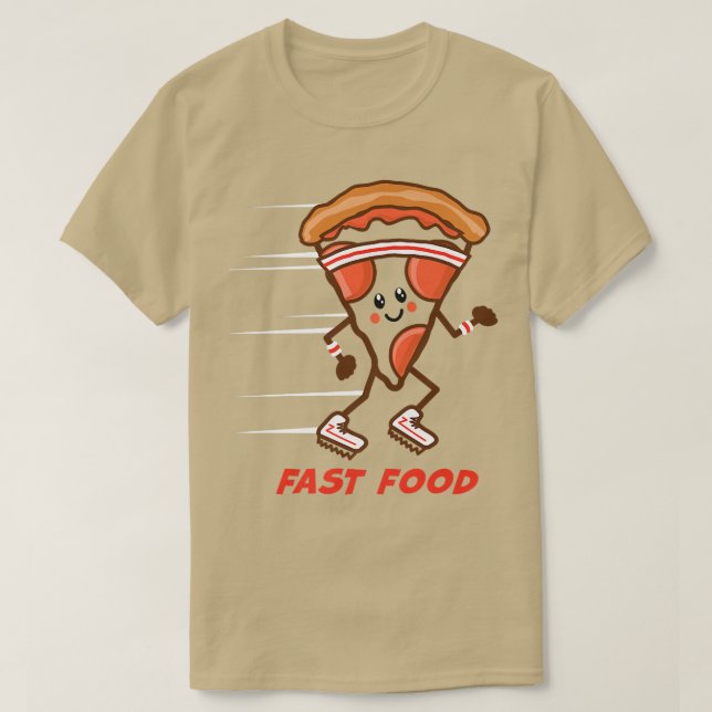 Fun Fast Food Pizza läuft Headband Sneakers Hung T-Shirt (Design vorne)