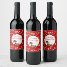 Fun Festival Movie Nuit Noël Fête Vin Étiquette