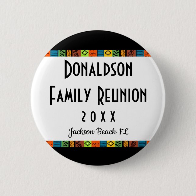 Fun Festive Family Wiedersehen Souvenir Keepake Ge Button (Vorderseite)