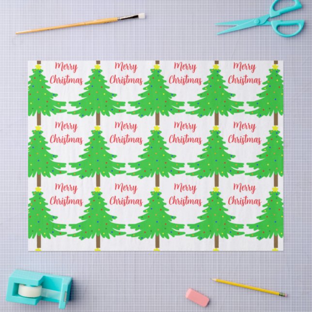 Fun Festive Merry Christmas Trees Seidenpapier (Basteln)