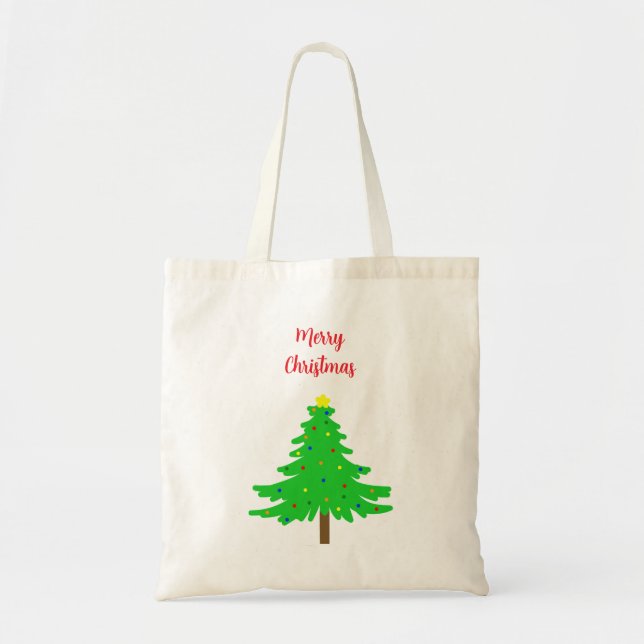 Fun Festive Merry Christmas Trees Tragetasche (Vorne)