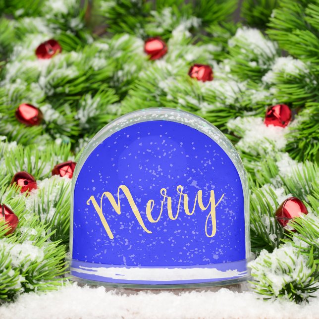 Fun Festive MERRY Script Royal Blue Background (Noël)