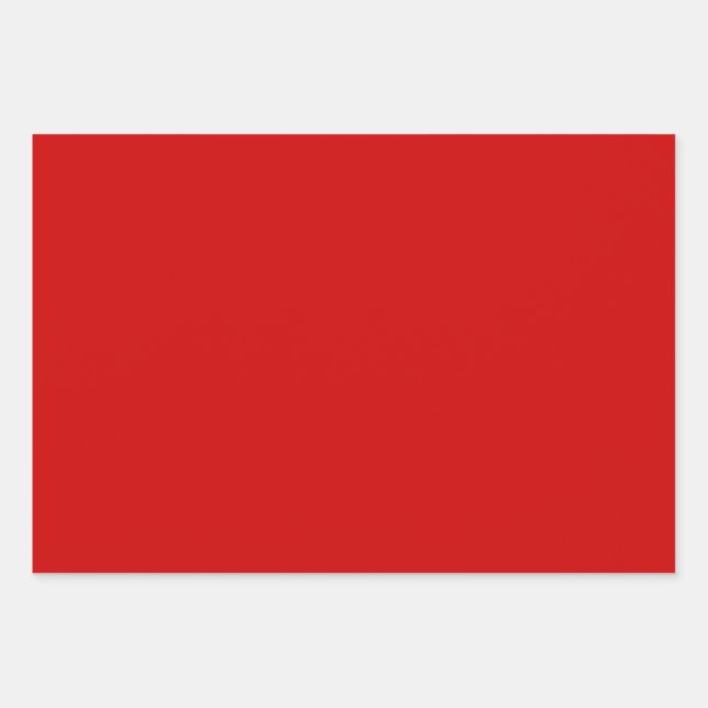 Fun Festive Modern Chic Solid Red Geschenkpapier Set (Vorderseite)