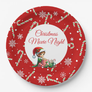 Fun Festive Movie Night Weihnachten Party Pappteller