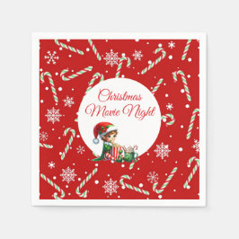 Fun Festive Movie Night Weihnachten Party Serviette