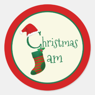 Fun Festive Whimsical Weihnachtsstempel Etikett Runder Aufkleber