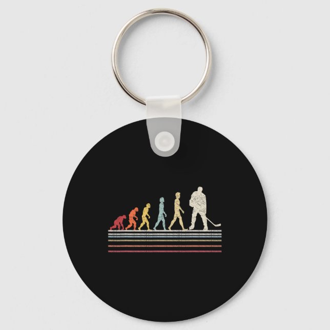 Fun Field Hockey Evolution Man Sport Retro Vint Schlüsselanhänger (Vorderseite)