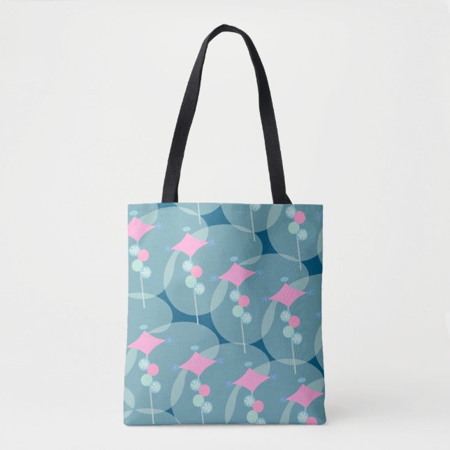 Fun Fifties Abstrakt Boomerang Muster Design Tasche (Vorderseite)